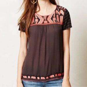 Anthropologie HD in Paris Nerine Embroidered Blouse